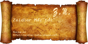 Zeidler Máté névjegykártya