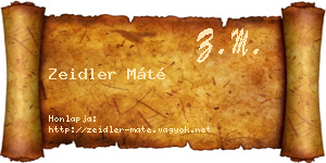 Zeidler Máté névjegykártya