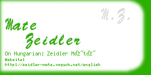 mate zeidler business card